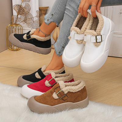 Zuecos de invierno para mujer con punta reforzada y hebilla - Renate