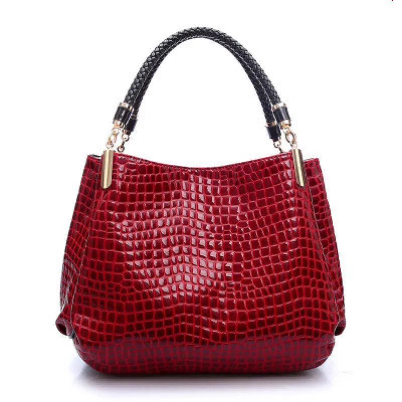 Bolso de hombro mujer con textura efecto brillante - Isadora