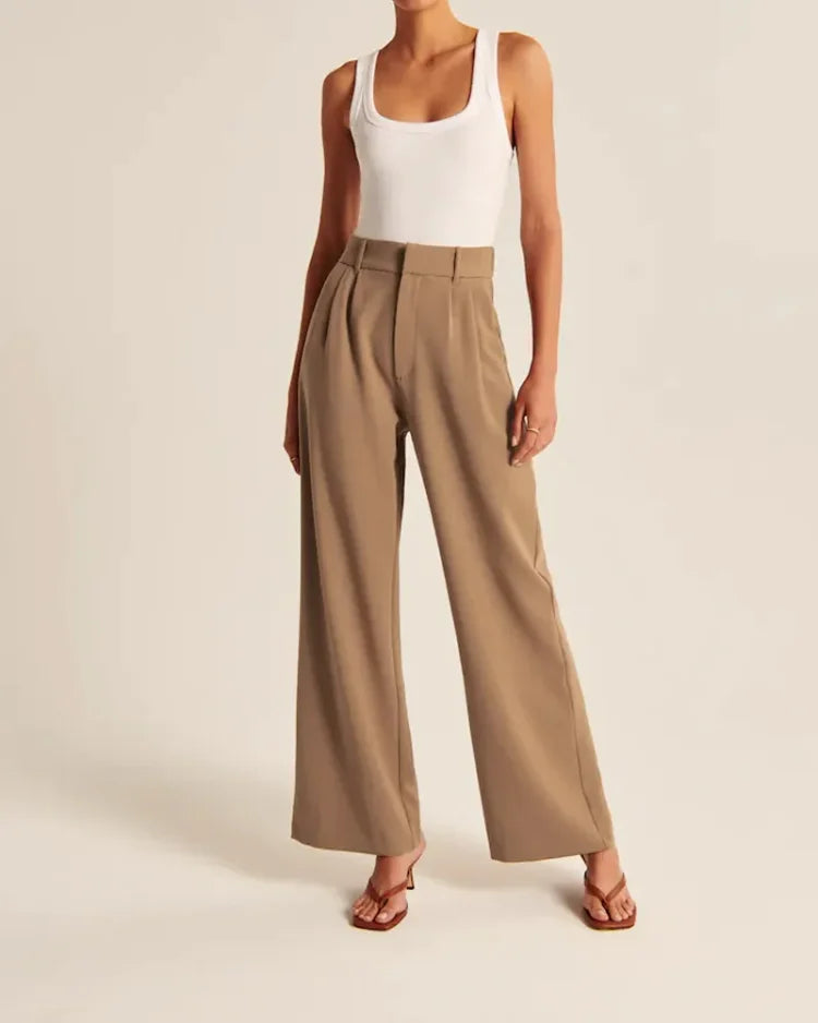Pantalon de vestir tiro alto pierna ancha - Elira