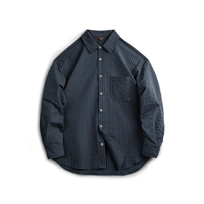 Camisa manga larga hombre algodón con coderas estilo retro - Simón
