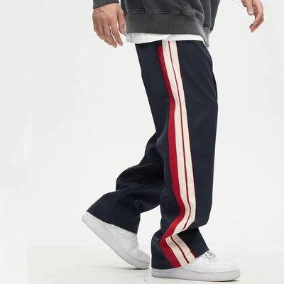 George - Pantalón recto drapeado de pierna ancha para hombre