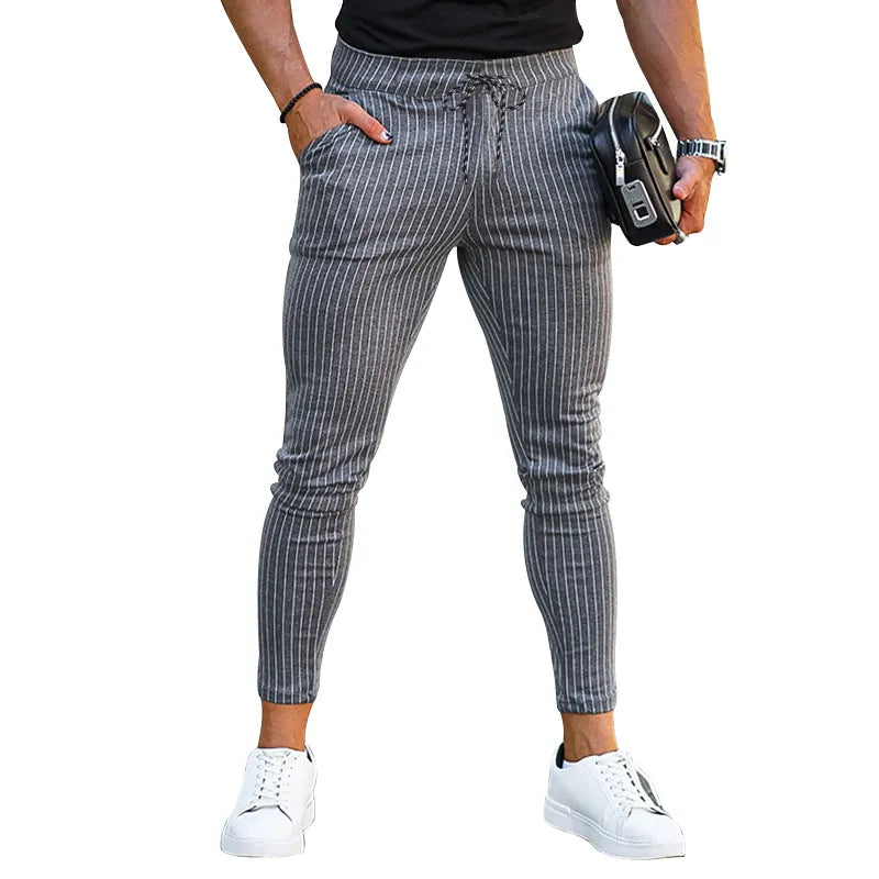 Pantalón casual hombre rayas verticales slim fit - Érick