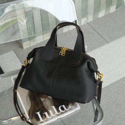 Bolso de mano para mujer de piel sintética con herrajes metálicos estilo estructurado - Marcela
