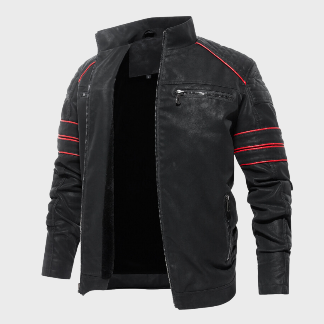 Derrick - Chaqueta de piel gruesa acolchada para hombre