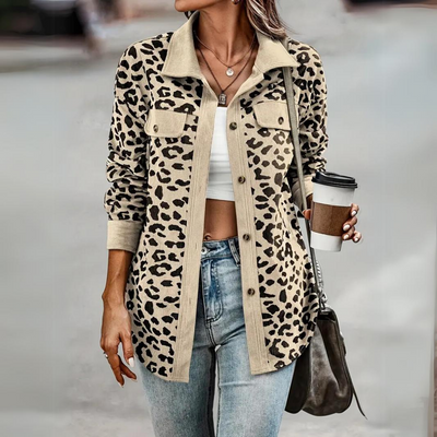 Toos - Chaqueta chic estampado leopardo Mujer