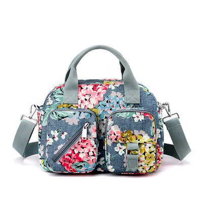 Bolso de hombro mujer con múltiples bolsillos estampado floral - Elora
