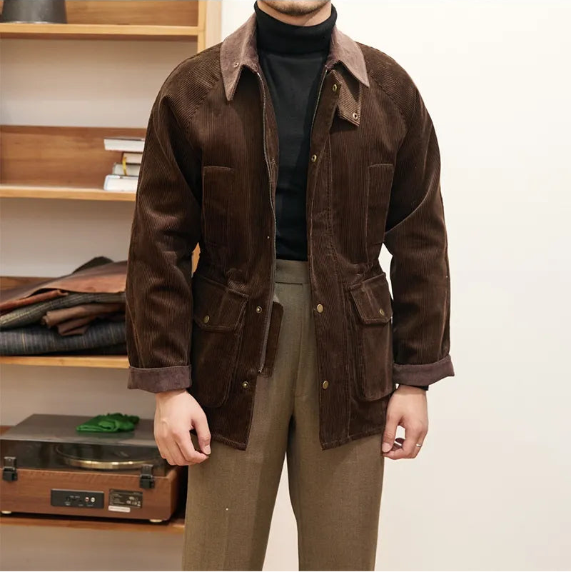 Lujosa chaqueta de pana para caballero estilo de otoño - Robinson