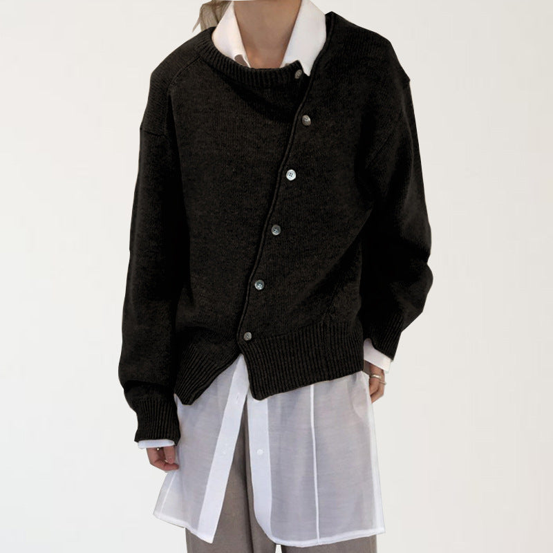Cardigan de punto para mujer con cuello redondo - Arlena