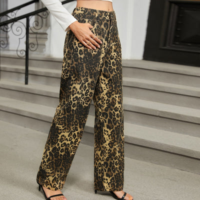 Conjunto denim estampado leopardo - Sylvie