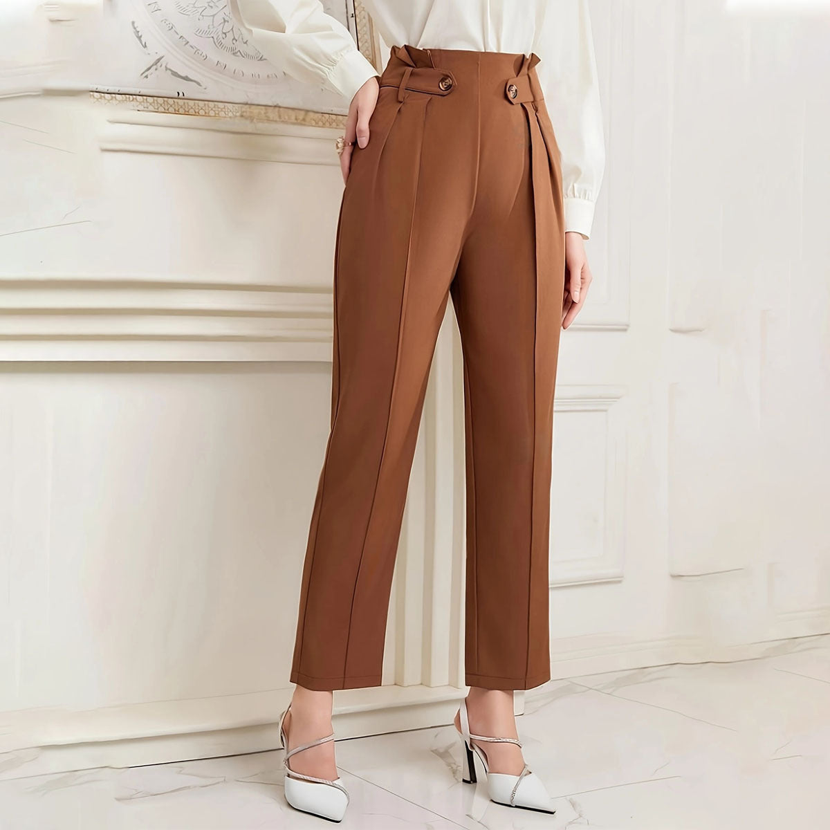Pantalones para mujer rectos de largo tobillero - Mireth