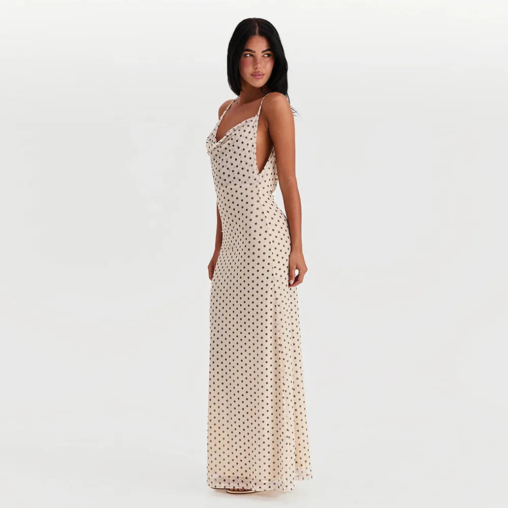 Ivy - Vestido largo estampado con tirantes espagueti
