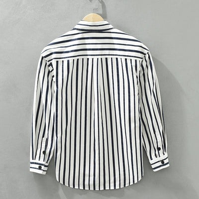 Camisa casual para hombre de algodón a rayas estilo relajado - Damián