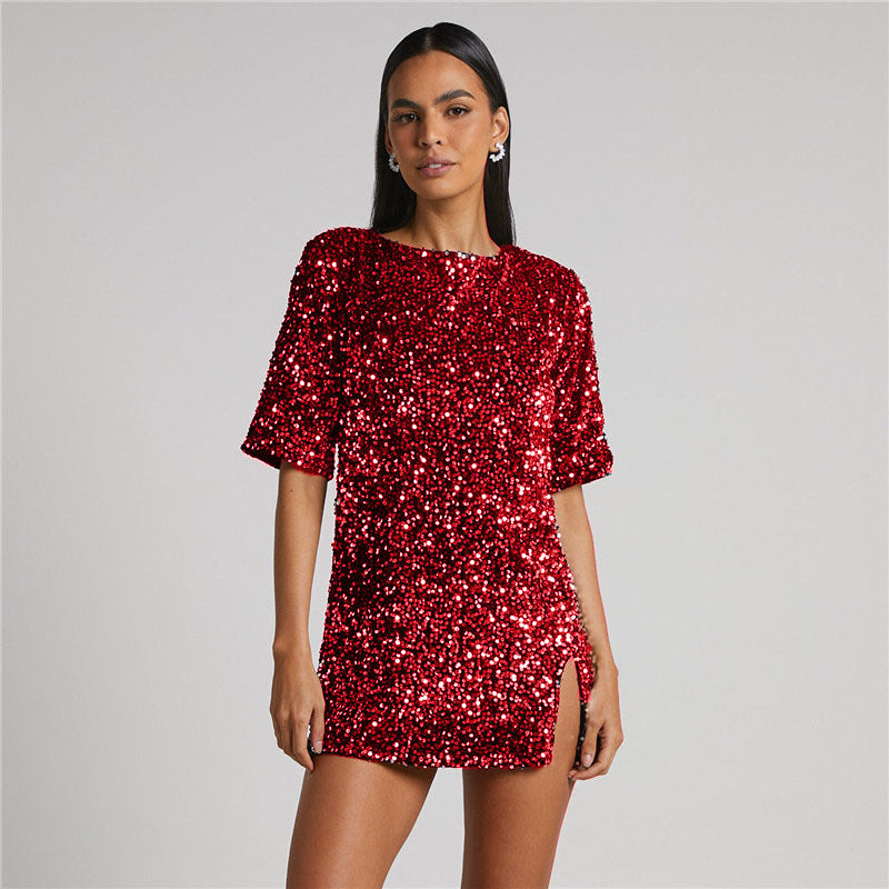 Vestido de lentejuelas para mujer de efecto luminoso - Salyen