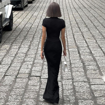 Vestido largo para mujer escote profundo estilo ceñido - Julieta
