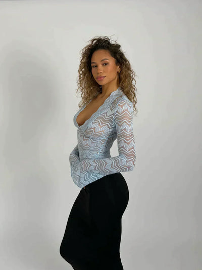 Carina - Blusa de encaje de moda moderna