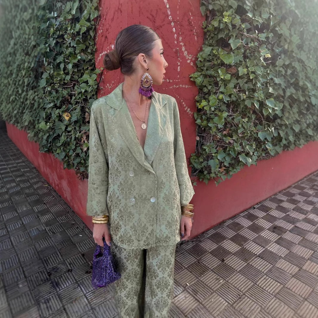 Conjunto pantalón y blazer mujer estampado floral - Venera