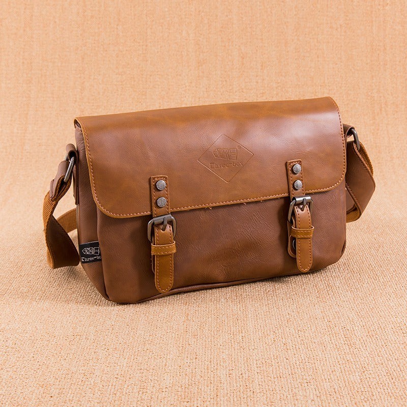 Bolso bandolera para hombre cuero sintético hebillas vintage - Mateo