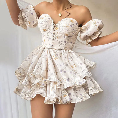 Nancy - Vestido corto con flores