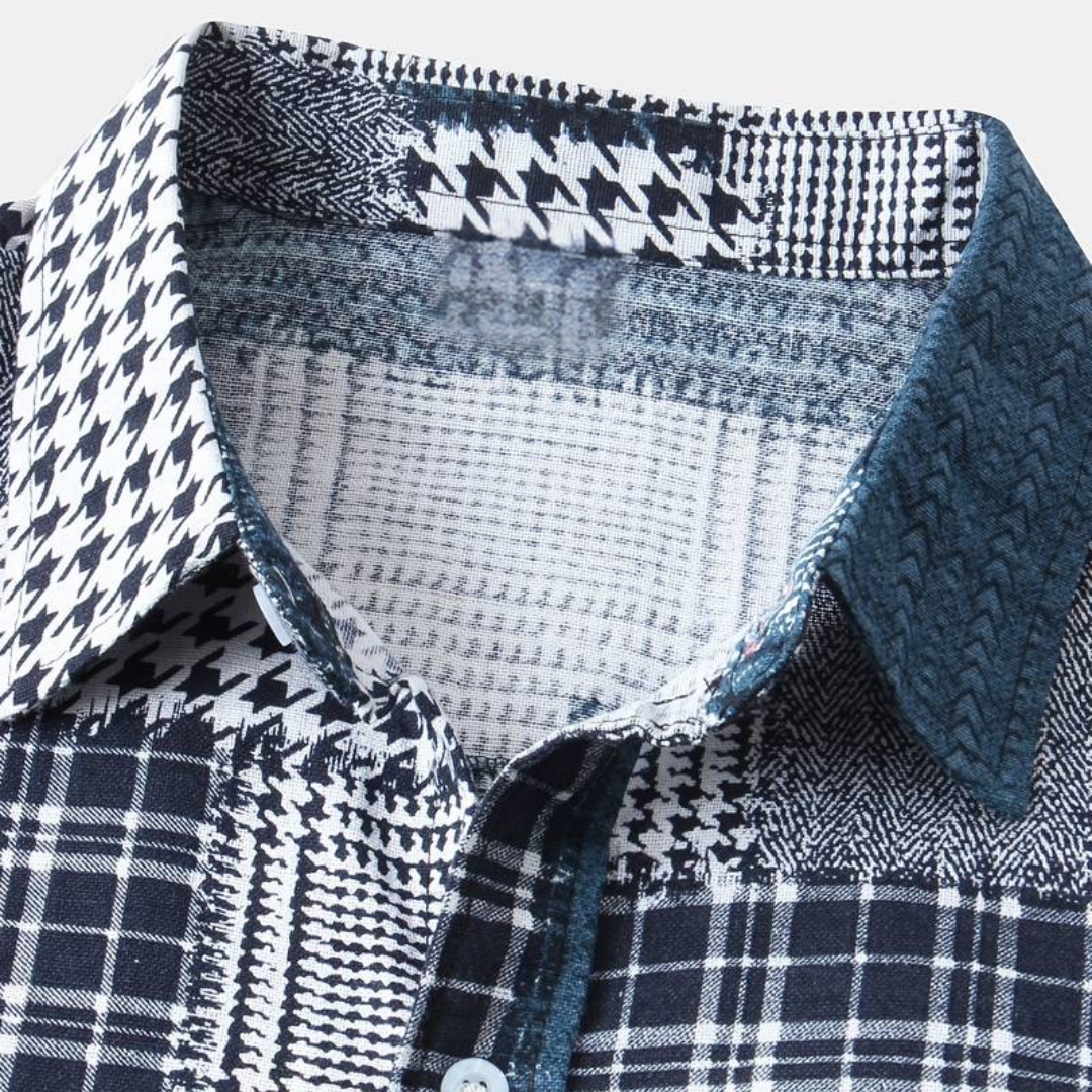 Lionel - Camisa de lino a cuadros para hombre