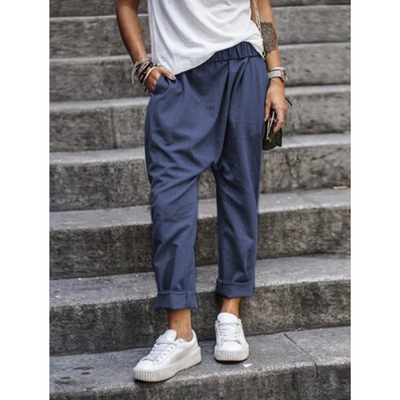 Pantalones cortos casual para mujer - Pernera ancha