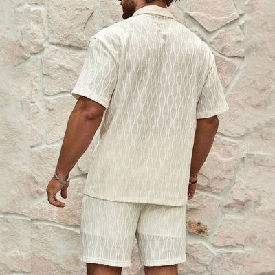 Conjunto playero hombre tejido transpirable crema - Dante