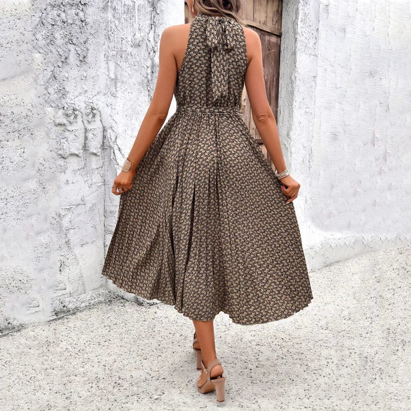 Sophia - Vestido sin mangas ceñido a la cintura, de moda y elegante para mujer
