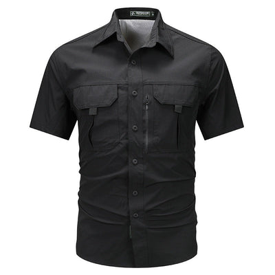 Camisa manga corta hombre poliéster técnico estilo utilitario - Mateo