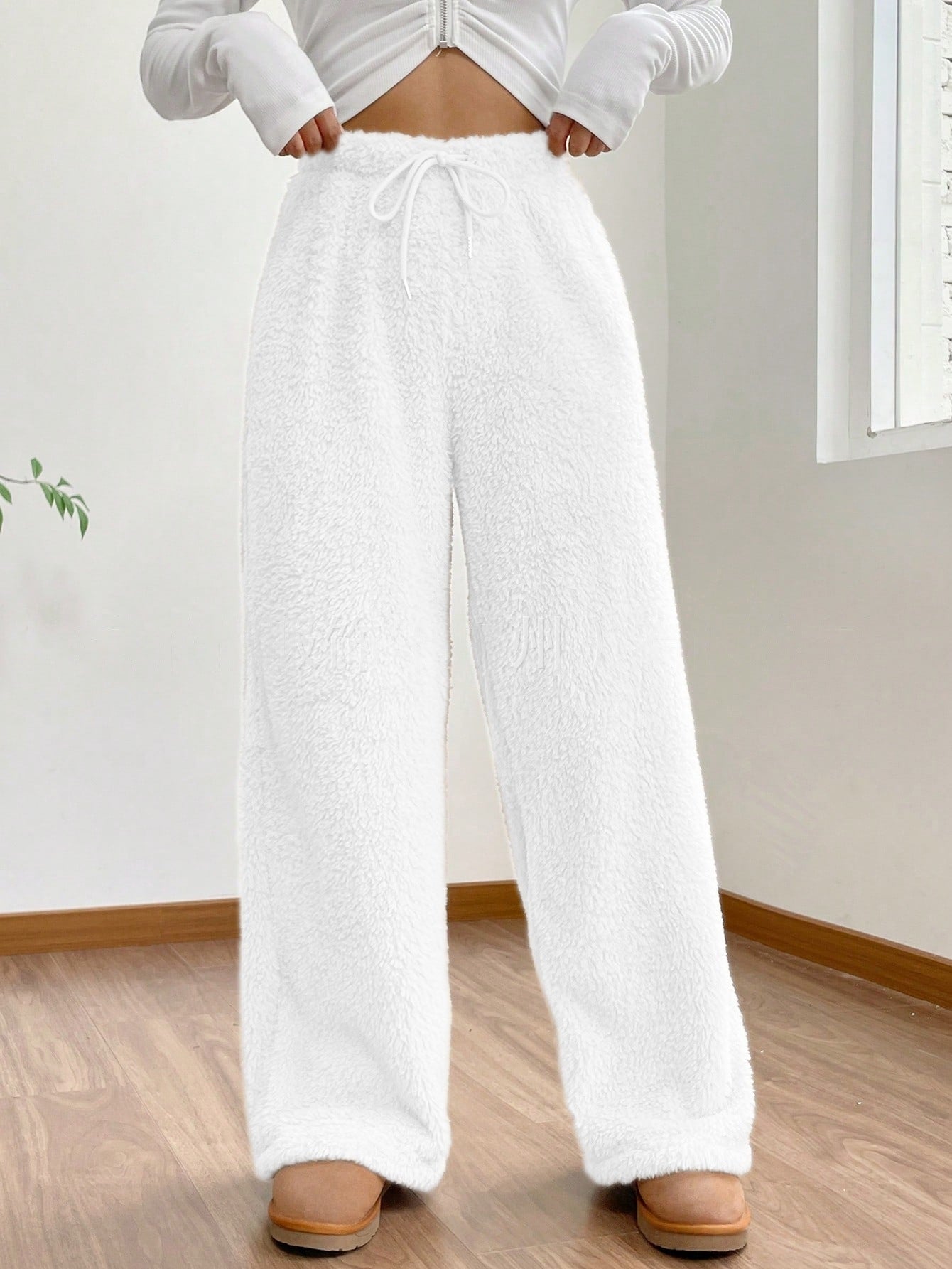 Pantalones para mujer de textura afelpada - Avenne