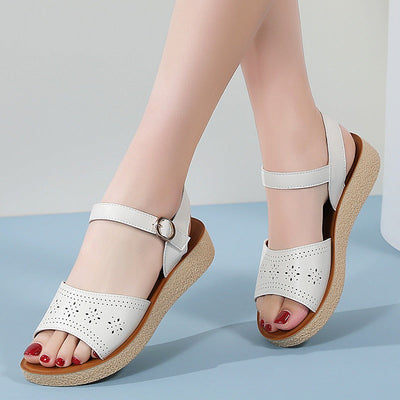 Sandalias para mujer de piel sintética calada estilo casual - Mónica