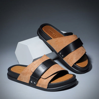 Sandalias para hombre de piel sintética cruzada diseño cómodo - Mateo