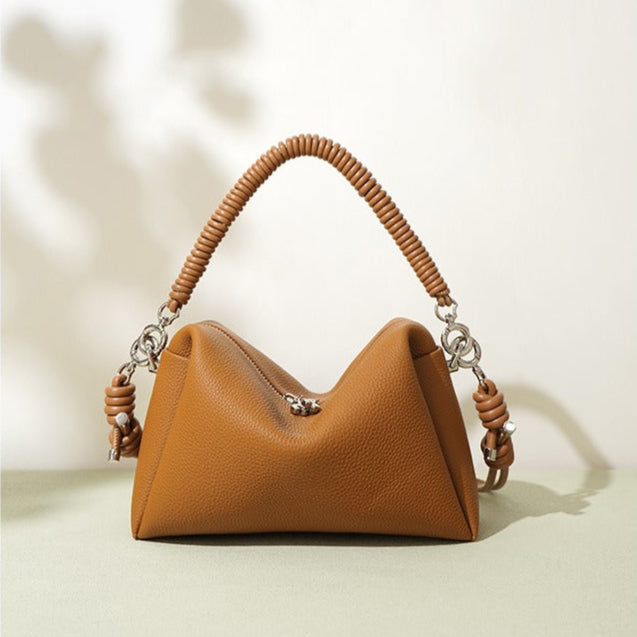 Bolso bandolera para mujer de piel auténtica asa trenzada diseño moderno - Mireya