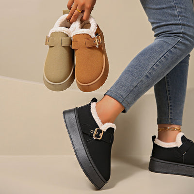 Botines para mujer efecto gamuza con hebilla - Nidia