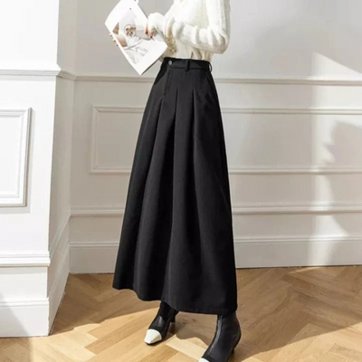 Falda plisada con cintura alta para mujer - Casual