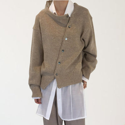 Cardigan de punto para mujer con cuello redondo - Arlena