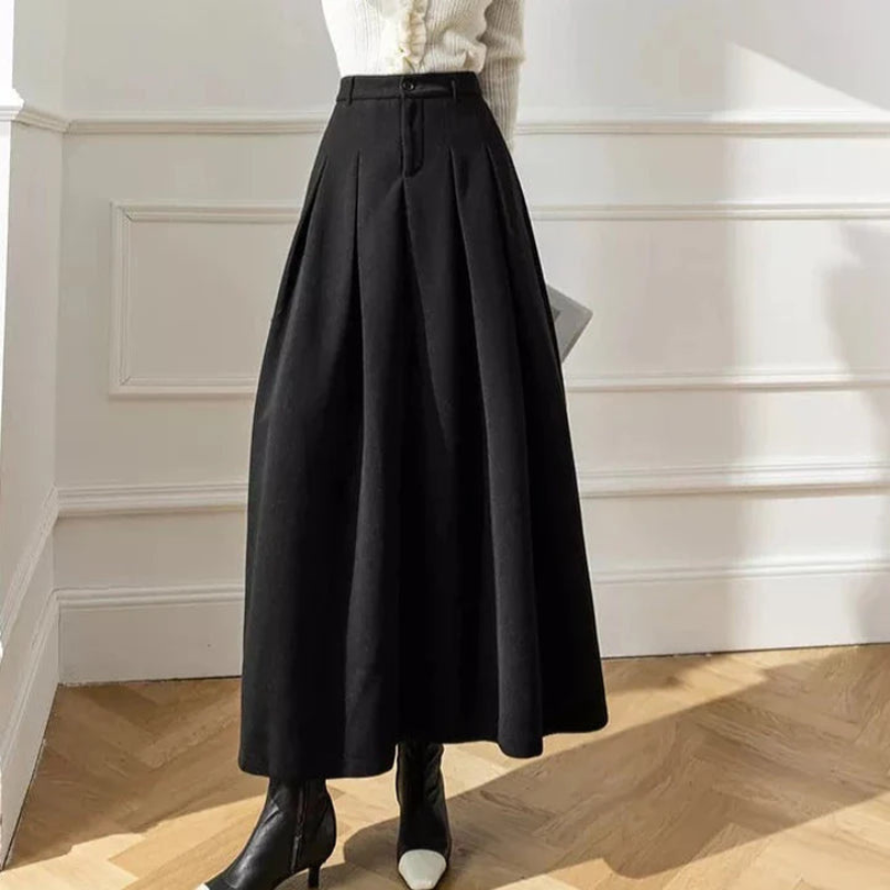 Falda plisada con cintura alta para mujer - Casual