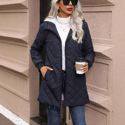 Abrigo para mujer acolchado ligero con capucha - Seriane