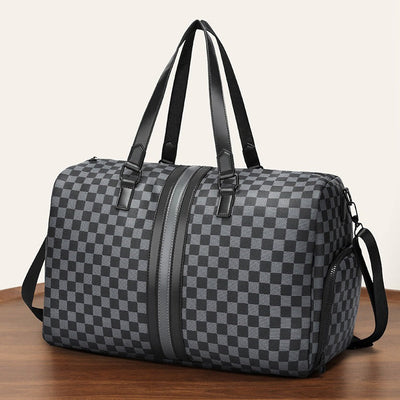 Bolso de viaje para hombre diseño ajedrezado con doble asa reforzada - Mauro