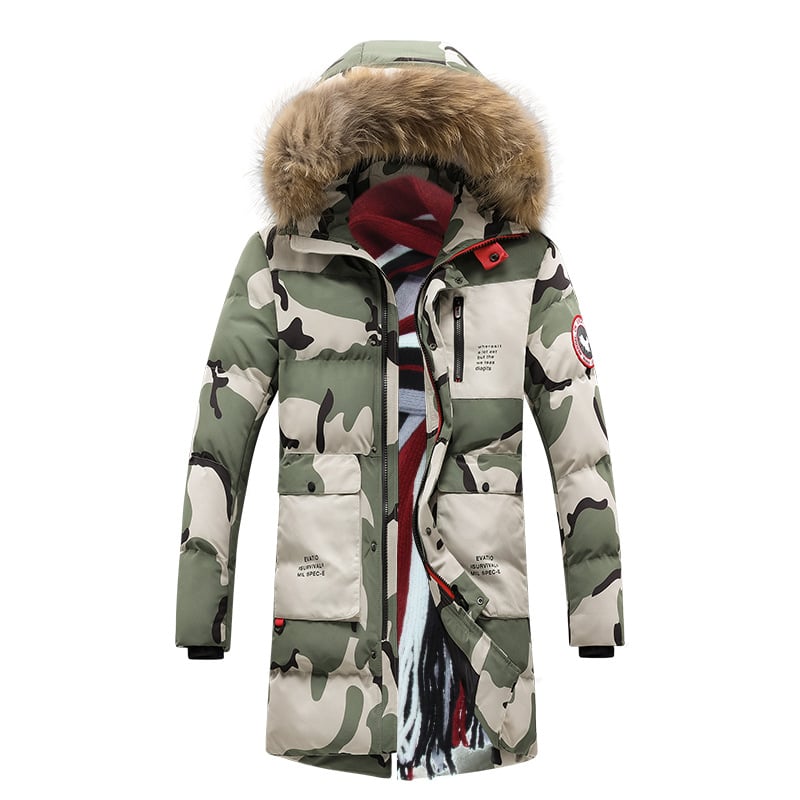 Parka acolchada para hombre con estampado de camouflaje - Leonard