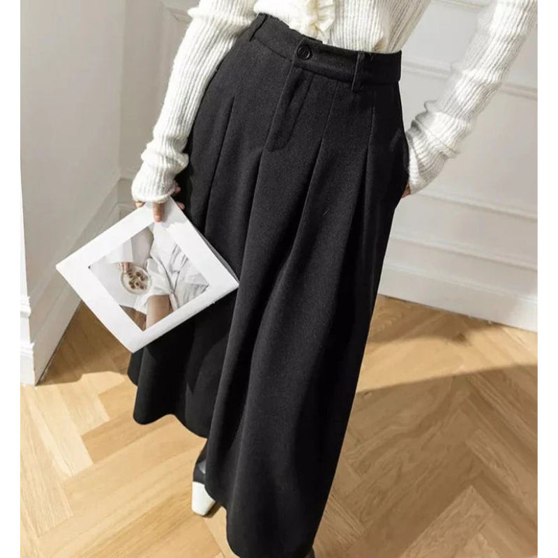 Falda plisada con cintura alta para mujer - Casual