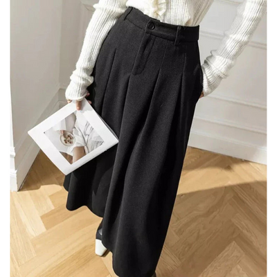 Falda plisada con cintura alta para mujer - Casual