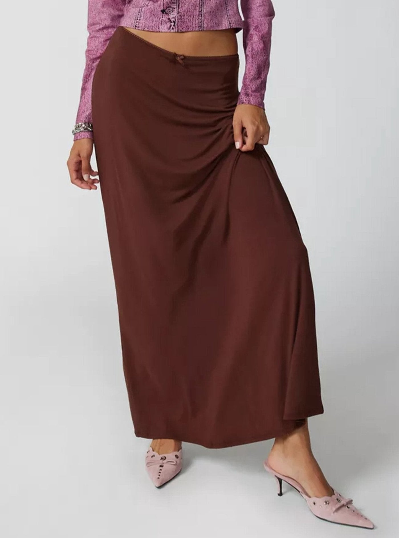Falda larga recta de estilo vintage perfecta para un look elegante y atemporal con un toque retro