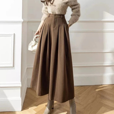 Falda plisada con cintura alta para mujer - Casual