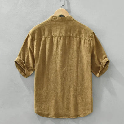 Camisa casual hombre cuello mao lino - Dario