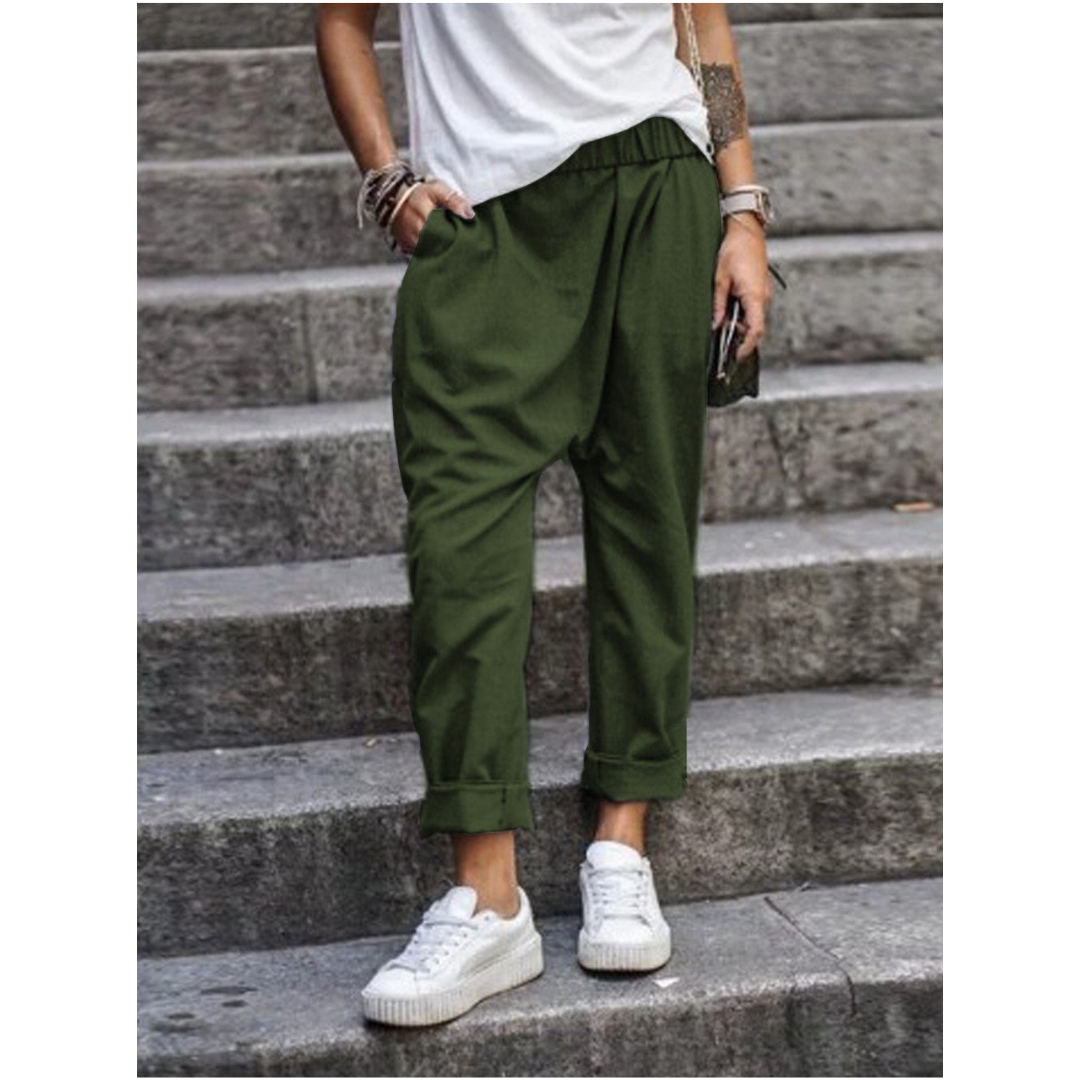 Pantalones cortos casual para mujer - Pernera ancha
