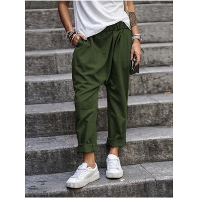 Pantalones cortos casual para mujer - Pernera ancha