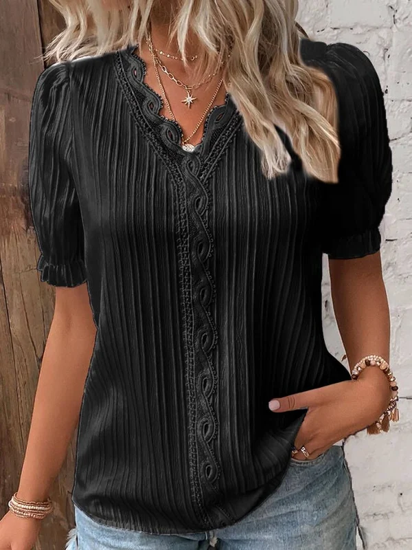 Vivianne Blusa Elegante con Detalle de Encaje