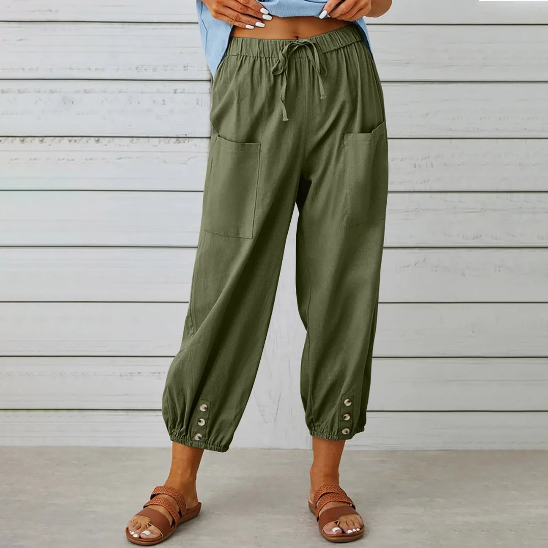 Kim - Elegantes pantalones de lino para mujer