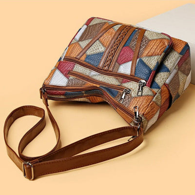Bolso cruzado mujer con estampado geométrico retro multicolor - Mirella