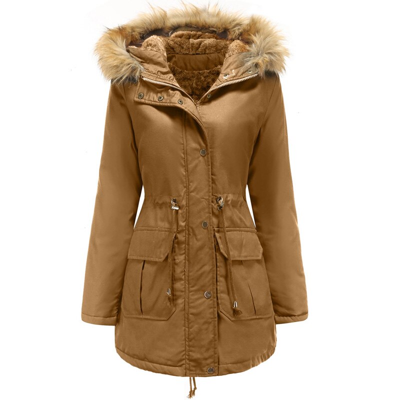 Chaqueta de invierno para mujer con capucha de pelo - Soria