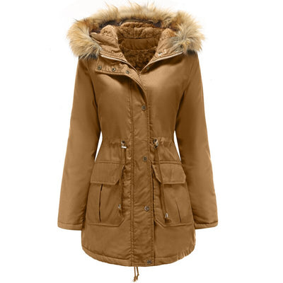 Chaqueta de invierno para mujer con capucha de pelo - Soria